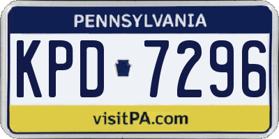 PA license plate KPD7296
