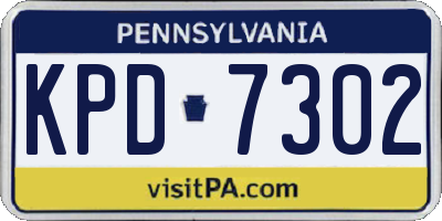 PA license plate KPD7302