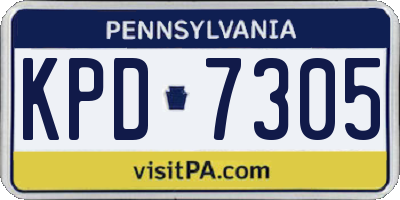 PA license plate KPD7305