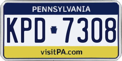 PA license plate KPD7308