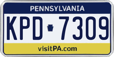 PA license plate KPD7309