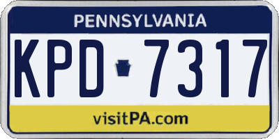 PA license plate KPD7317