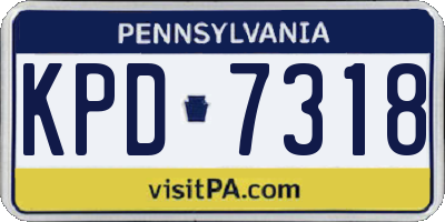 PA license plate KPD7318