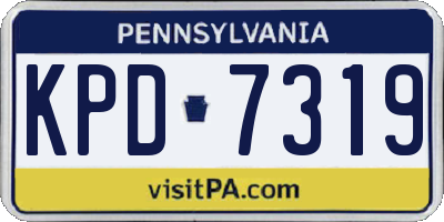 PA license plate KPD7319