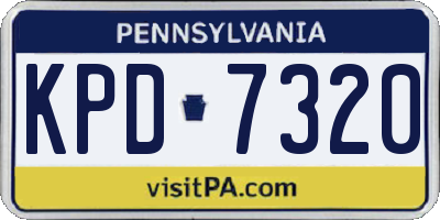 PA license plate KPD7320