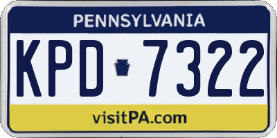 PA license plate KPD7322