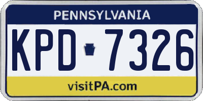 PA license plate KPD7326
