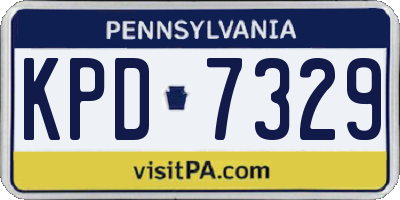 PA license plate KPD7329
