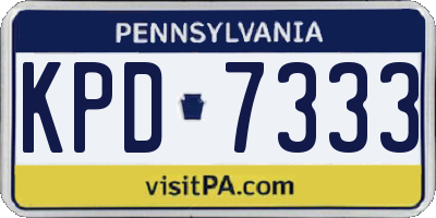 PA license plate KPD7333