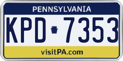 PA license plate KPD7353