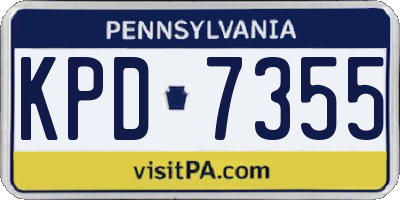 PA license plate KPD7355
