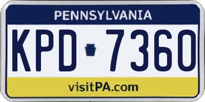 PA license plate KPD7360