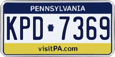PA license plate KPD7369