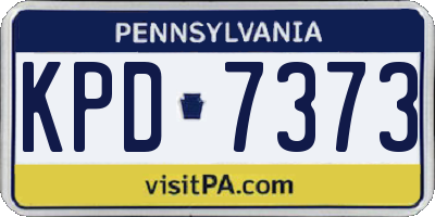 PA license plate KPD7373