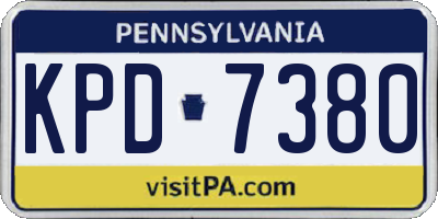 PA license plate KPD7380
