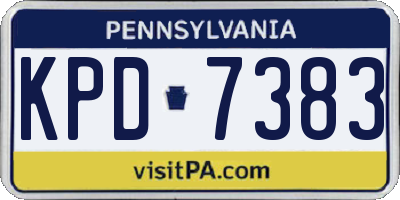 PA license plate KPD7383