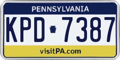 PA license plate KPD7387