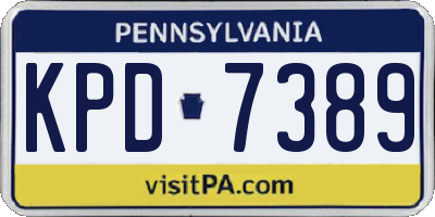 PA license plate KPD7389