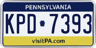 PA license plate KPD7393