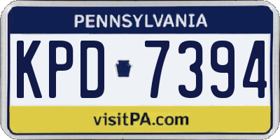 PA license plate KPD7394