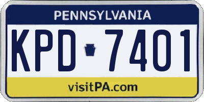 PA license plate KPD7401