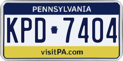 PA license plate KPD7404
