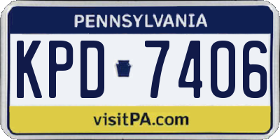 PA license plate KPD7406