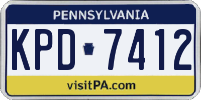 PA license plate KPD7412