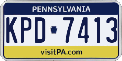 PA license plate KPD7413