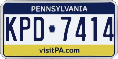 PA license plate KPD7414