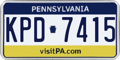 PA license plate KPD7415