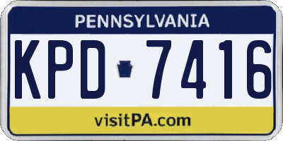 PA license plate KPD7416