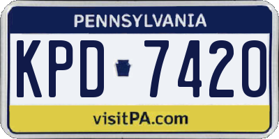 PA license plate KPD7420