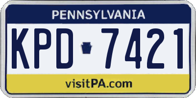 PA license plate KPD7421