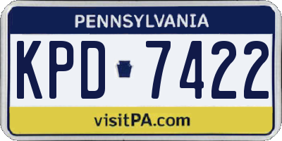 PA license plate KPD7422