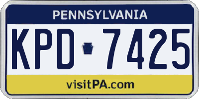PA license plate KPD7425
