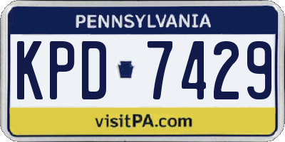 PA license plate KPD7429