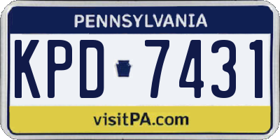 PA license plate KPD7431