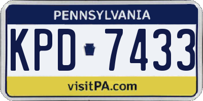 PA license plate KPD7433