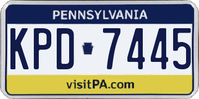 PA license plate KPD7445