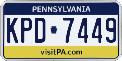 PA license plate KPD7449