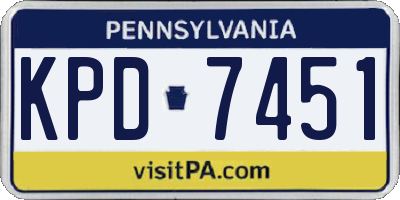 PA license plate KPD7451
