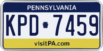 PA license plate KPD7459
