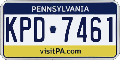 PA license plate KPD7461