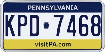 PA license plate KPD7468