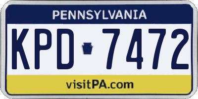 PA license plate KPD7472