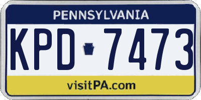 PA license plate KPD7473