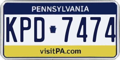 PA license plate KPD7474