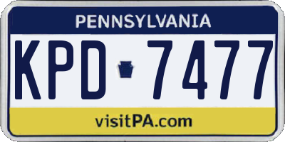 PA license plate KPD7477