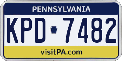 PA license plate KPD7482